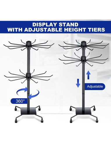 Soporte de Joyería BBTO Rotatorio 50x30 cm 2 Pcs Negro