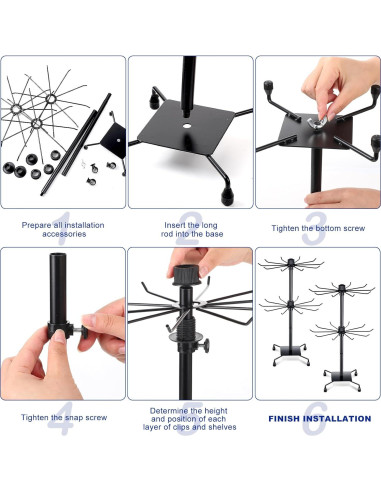 Soporte de Joyería BBTO Rotatorio 50x30 cm 2 Pcs Negro