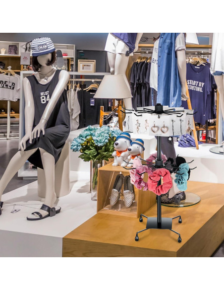 Soporte de Joyería BBTO Rotatorio 50x30 cm 2 Pcs Negro