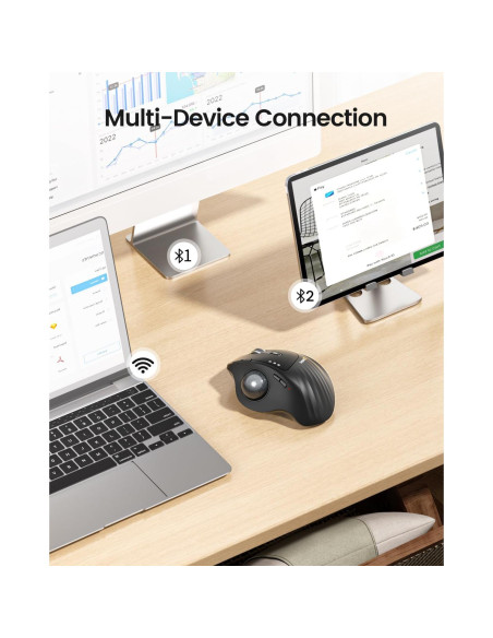 ProtoArc Ratón Trackball Inalámbrico EM01 NL Ergonómico