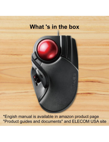 Mouse Trackball ELECOM M-HT1URBK Cableado 8 Botones 52mm