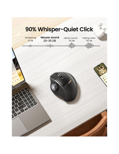 ProtoArc Ratón Trackball Inalámbrico EM01 NL Ergonómico