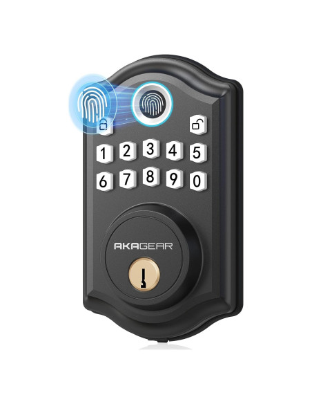 Cerradura Biométrica AkaGear DS10 con Huella Dactilar - Negro