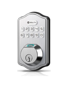 Cerradura Electrónica Biométrica Solity AT10, 50 Huellas, Niquel Satinado
