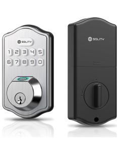 Cerradura Electrónica Biométrica Solity AT10, 50 Huellas, Niquel Satinado 2