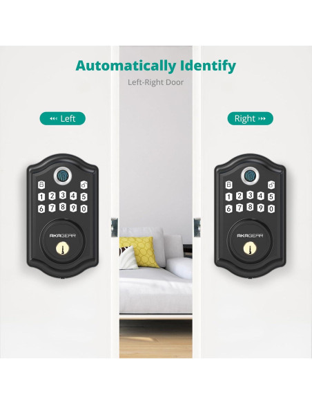 Cerradura Biométrica AkaGear DS10 con Huella Dactilar - Negro