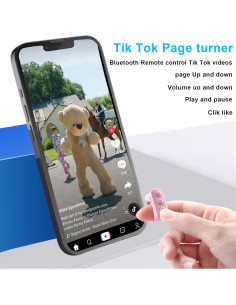 Control Remoto Bluetooth GEVO para iPhone y Android Rosa 2