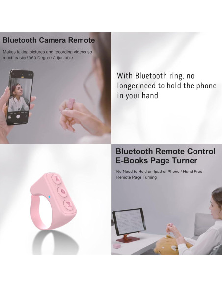 Control Remoto Bluetooth GEVO para iPhone y Android Rosa