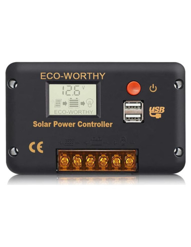 Controlador de Carga Solar ECO-WORTHY 30A 12/24V USB