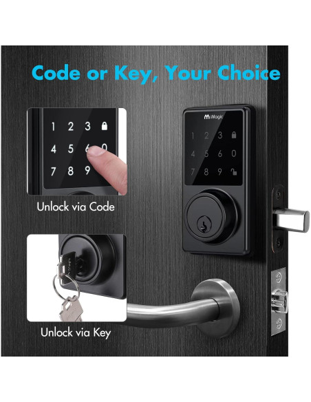 Cerradura Táctil iMagic Automática con 50 Códigos - Negro Mate