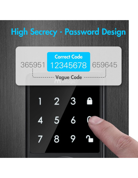 Cerradura Táctil iMagic Automática con 50 Códigos - Negro Mate