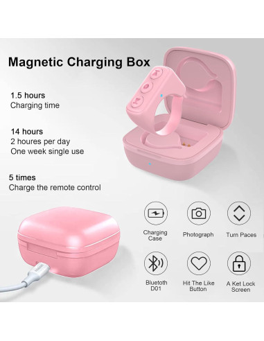 Control Remoto Bluetooth GEVO para iPhone y Android Rosa