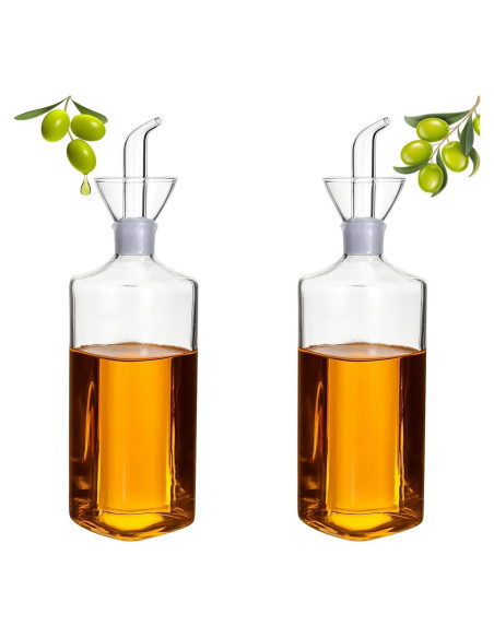 2 Botellas de Aceite de Vidrio HOFURME 500 ml Antigoteo