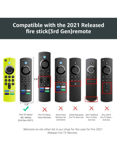 Funda de Control Remoto Fire Stick 3ra Gen OneBom - Brilla en la Oscuridad