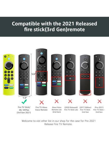 Funda de Control Remoto Fire Stick 3ra Gen OneBom - Brilla en la Oscuridad