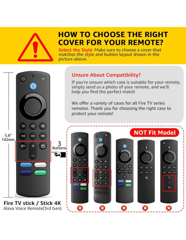 Funda de Control Remoto Fire Stick 3ra Gen OneBom - Brilla en la Oscuridad
