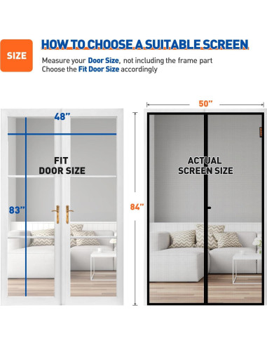 Puerta de Pantalla Magnética MAGZO 121x210 cm Gris