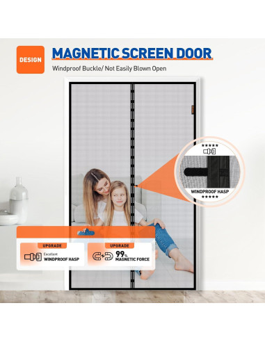Puerta de Pantalla Magnética MAGZO 121x210 cm Gris