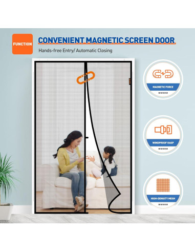 Puerta de Pantalla Magnética MAGZO 121x210 cm Gris