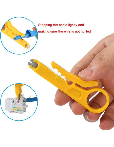 Crimpador RJ45 Pasante CHZHLM con 50 Conectores Cat6 y Destripador