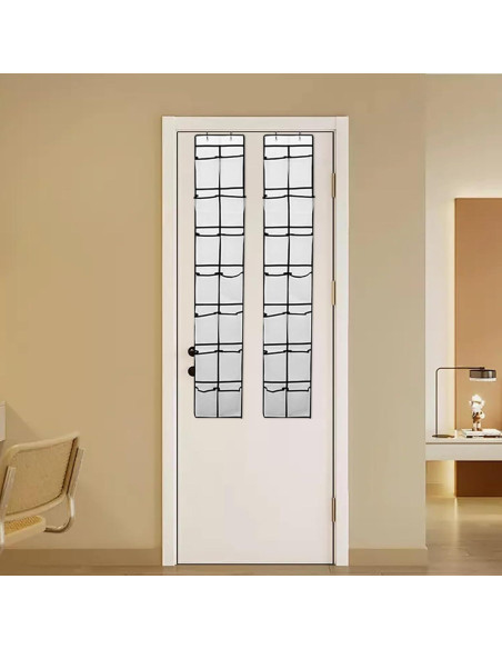 Organizador de Zapatos Colgante PVWSG, 14 Bolsillos Malla, Blanco
