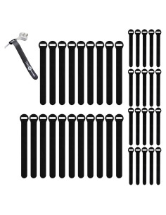Bridas de Cable Wrap-It Storage 40 Piezas Nylon Negro
