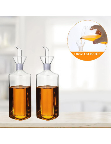 2 Botellas de Aceite de Vidrio HOFURME 500 ml Antigoteo