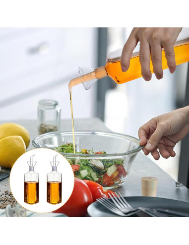 2 Botellas de Aceite de Vidrio HOFURME 500 ml Antigoteo