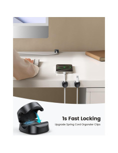 Organizador de Cables Lamicall 6Pack Clips Adhesivos Negro 2