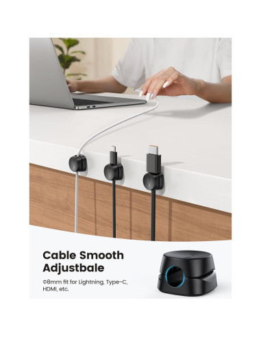 Organizador de Cables Lamicall 6Pack Clips Adhesivos Negro