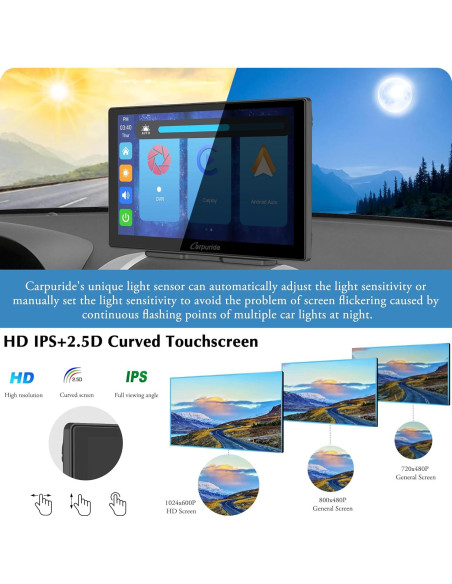 Carpuride W905 Pantalla Táctil 9" para Coche con Carplay