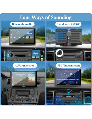 Carpuride W905 Pantalla Táctil 9" para Coche con Carplay