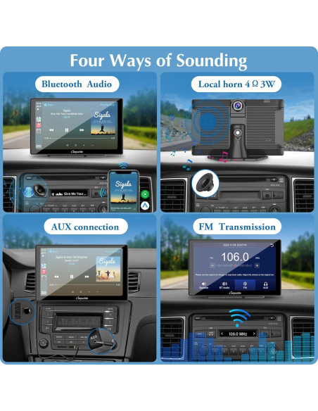 Carpuride W905 Pantalla Táctil 9" para Coche con Carplay