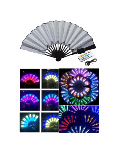 Abanico Plegable LED INcorioptimiC Blanco 33cm Control Remoto