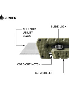 Cuchillo Utilitario GERBER Prybrid 8 en 1 Verde con Clip 2