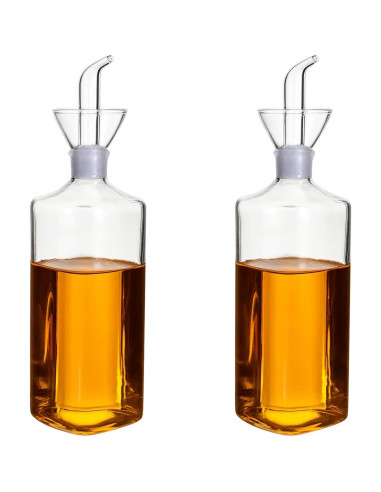 2 Botellas de Aceite de Vidrio HOFURME 500 ml Antigoteo