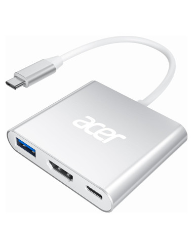 Adaptador USB C a HDMI Acer 4K 100W PD Plata