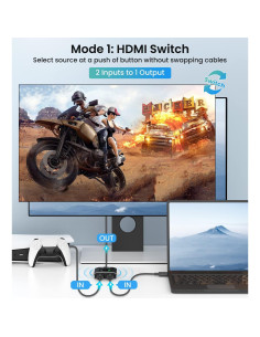 Interruptor HDMI 2.0 VWRHar 4K 60Hz Bidireccional 2x1 2