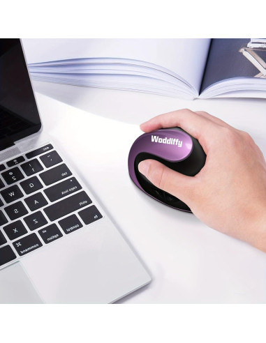 Ratón Ergonómico Inalámbrico Woddlffy RAAVEE Púrpura 6 Botones