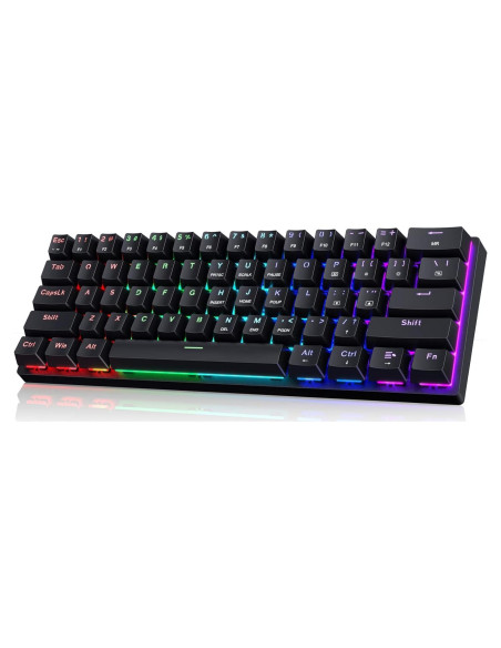 Teclado Mecánico Gaming CACKBIRD 60% Retroiluminado LED Negro