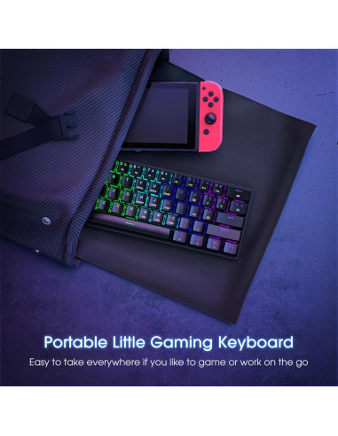 Teclado Mecánico Gaming CACKBIRD 60% Retroiluminado LED Negro