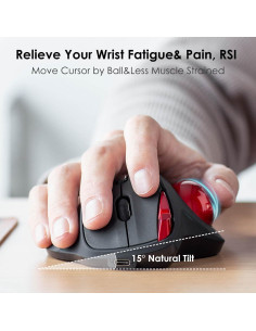 SANWA Ratón Trackball Inalámbrico 2.4G Ergonómico 4 DPI 2