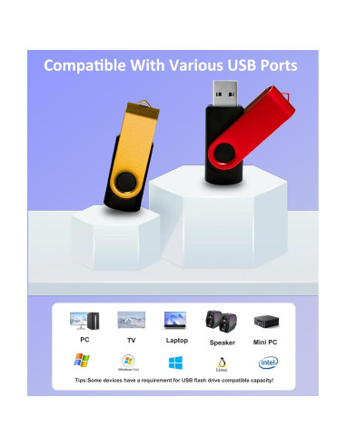 Pendrive USB 2.0 Nicepicten 8GB Paquete de 20 Colorido