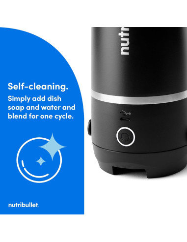 Licuadora Portátil NutriBullet Flip 20 oz Sin Cable Negra
