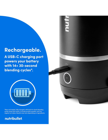 Licuadora Portátil NutriBullet Flip 20 oz Sin Cable Negra