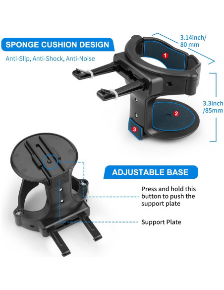 Soporte para Tazas de Auto QIIYCCE B1101 Ajustable 7.62 cm