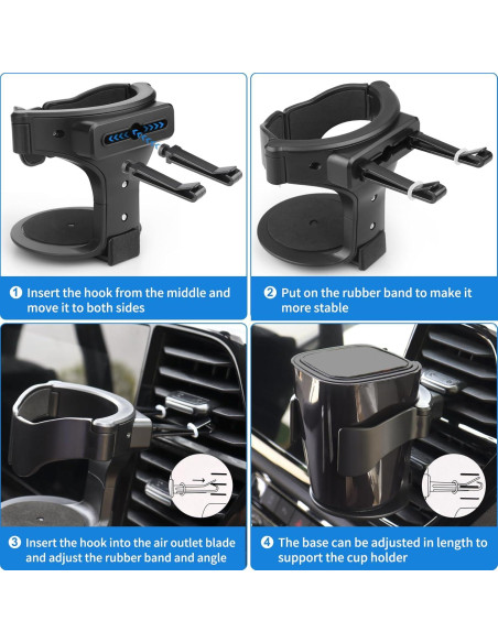 Soporte para Tazas de Auto QIIYCCE B1101 Ajustable 7.62 cm