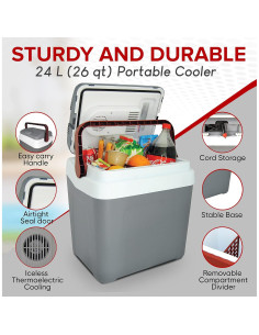 Enfriador Eléctrico Koolatron 24L 12V para Coche y Camping 2