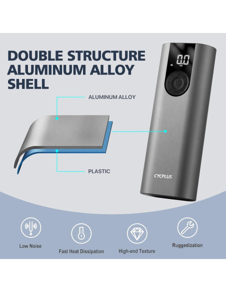 Bomba de Aire CYCPLUS A8 Portátil 150 PSI para Bicicleta