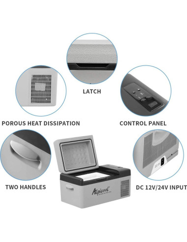 Congelador Portátil Alpicool KM15, 20 Litros, 12V/100-240V